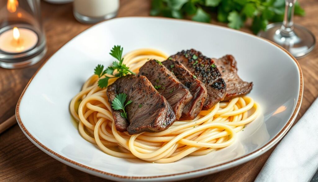 Affordable Steak Pasta Dinner