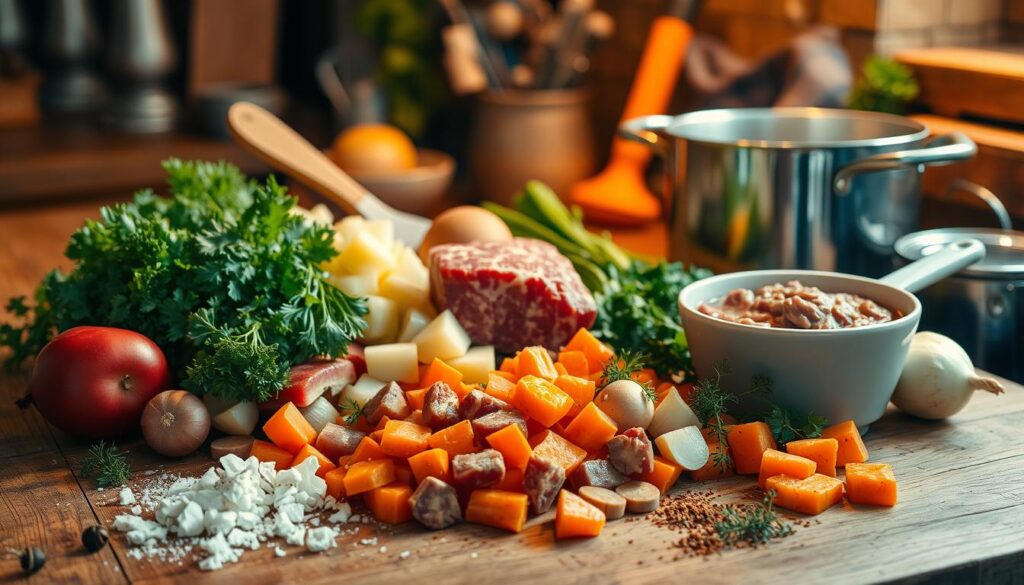 Beef Stew Ingredient Preparation