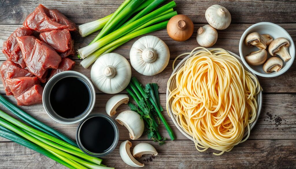 Beef and Noodles Ingredients