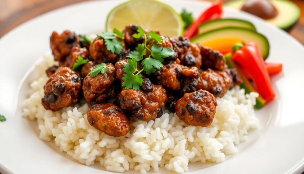 Black Bean Chicken Rice Dish