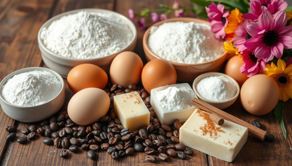 Coffee Cake Ingredients Display