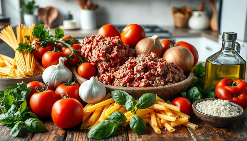 Ground Beef Pasta Ingredients