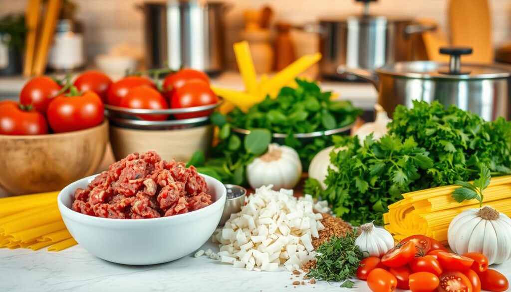 Ground Beef Pasta Meal Preparation