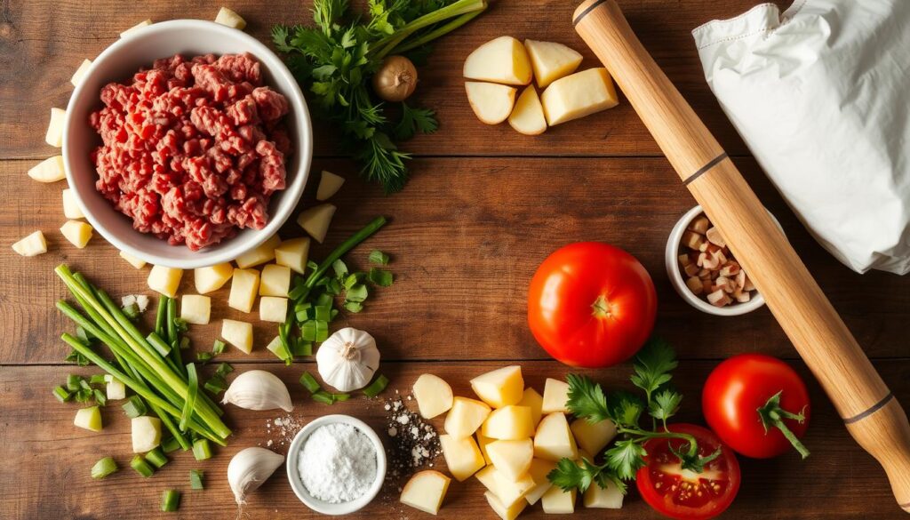 Ground Beef and Potato Ingredients