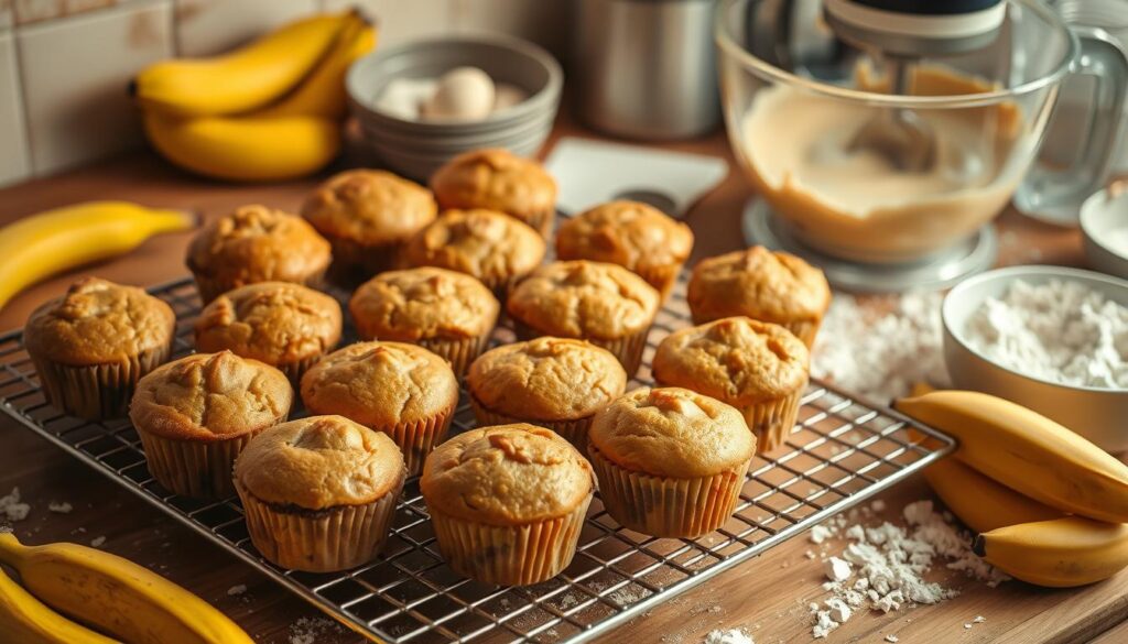 Homemade Banana Muffins Baking