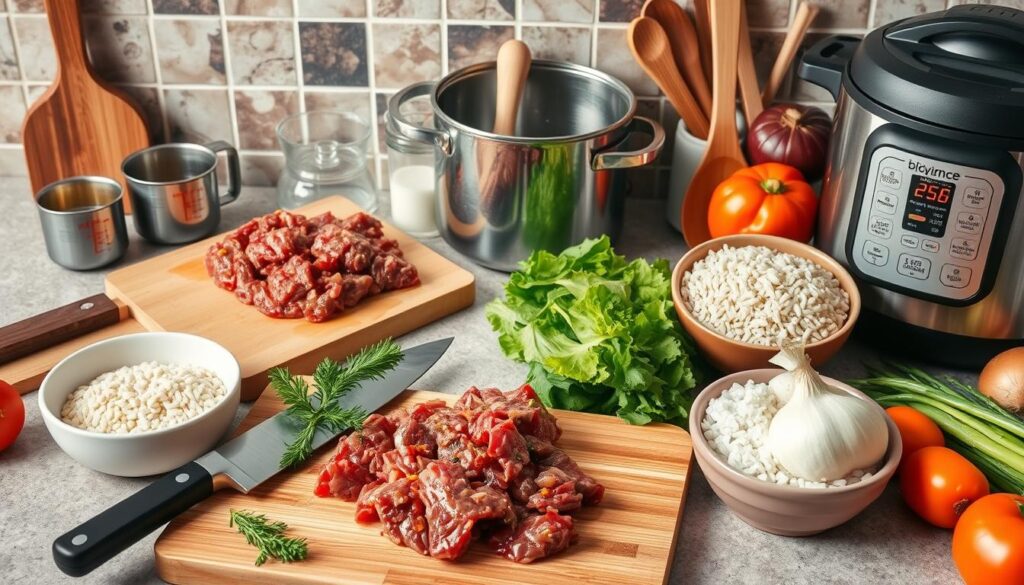 Kitchen Tools for Beef and Rice Cooking