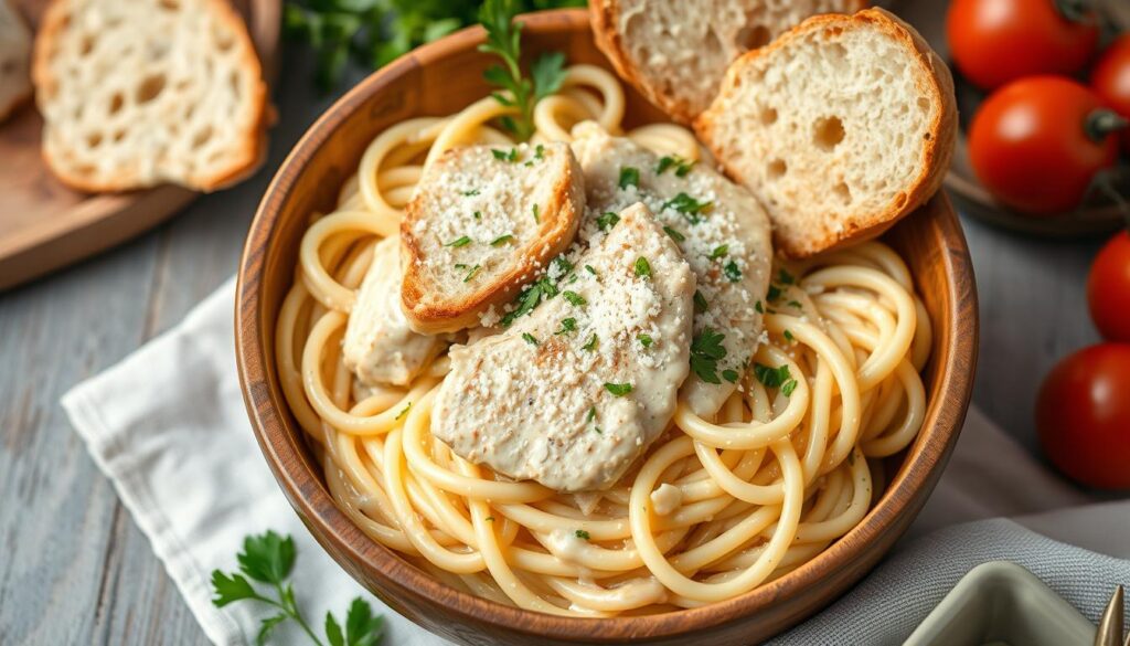 garlic parmesan chicken pasta