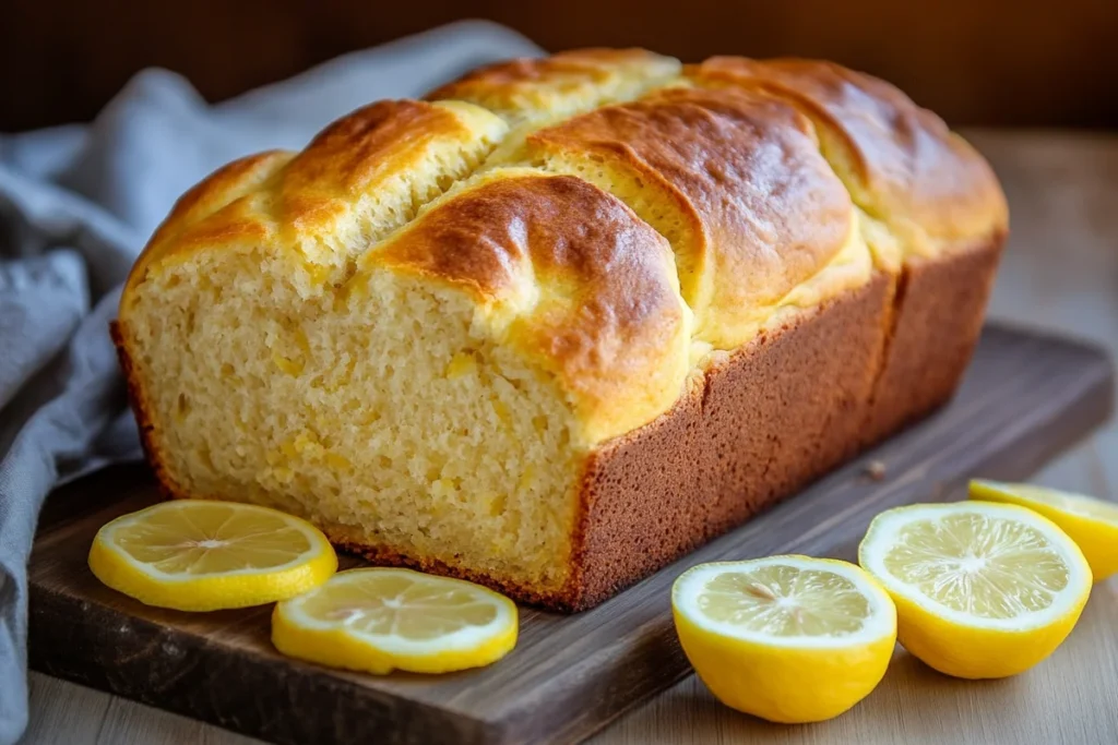 What is lemon bread made of, fresh loaf sliced